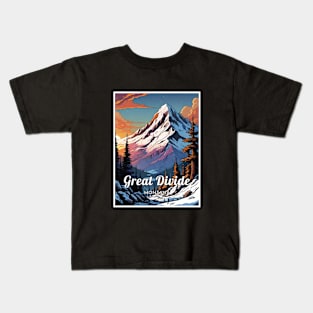 Great Divide ski Montana USA Kids T-Shirt